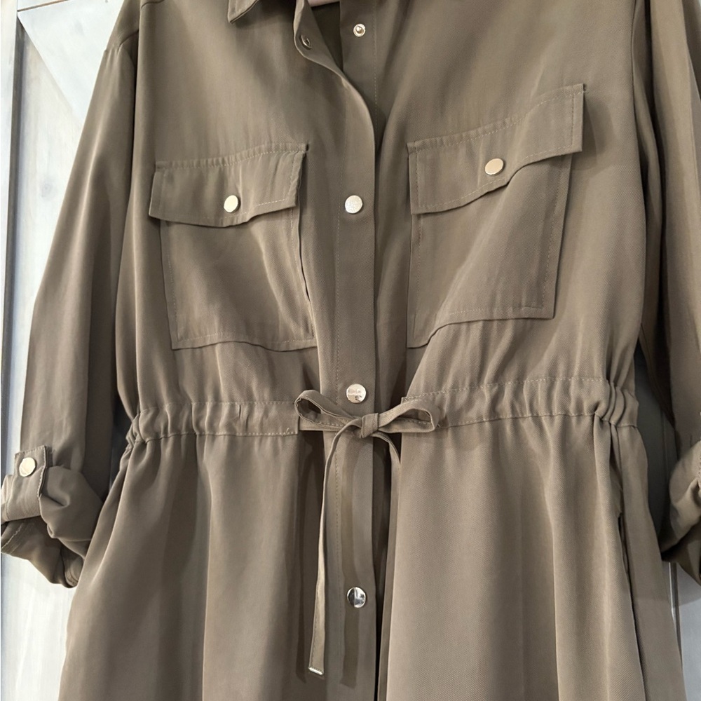 Zara Olive Shirt Dress - Picture 8 of 8